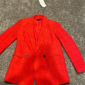 Ann Taylor Red Oversized Blazer